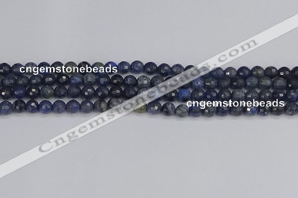 CDU316 15.5 inches 6mm faceted round blue dumortierite beads