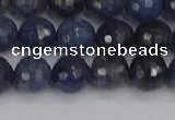 CDU317 15.5 inches 8mm faceted round blue dumortierite beads