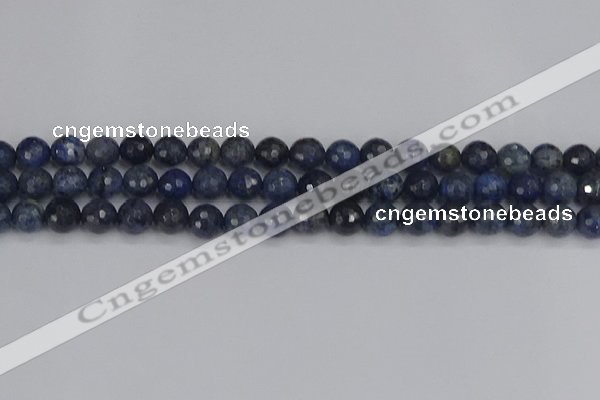 CDU317 15.5 inches 8mm faceted round blue dumortierite beads