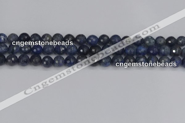 CDU318 15.5 inches 10mm faceted round blue dumortierite beads