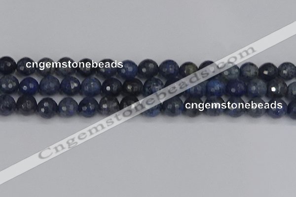 CDU319 15.5 inches 12mm faceted round blue dumortierite beads