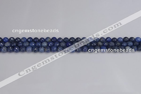 CDU322 15.5 inches 4mm faceted round blue dumortierite beads