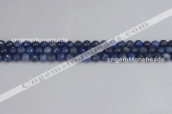 CDU323 15.5 inches 6mm faceted round blue dumortierite beads