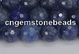 CDU324 15.5 inches 8mm faceted round blue dumortierite beads