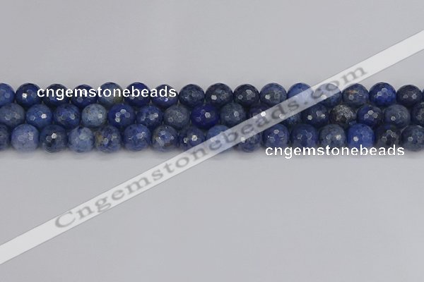 CDU324 15.5 inches 8mm faceted round blue dumortierite beads