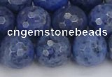 CDU326 15.5 inches 12mm faceted round blue dumortierite beads