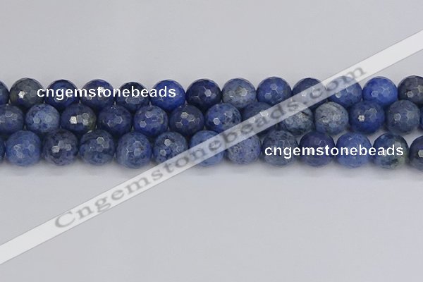 CDU326 15.5 inches 12mm faceted round blue dumortierite beads