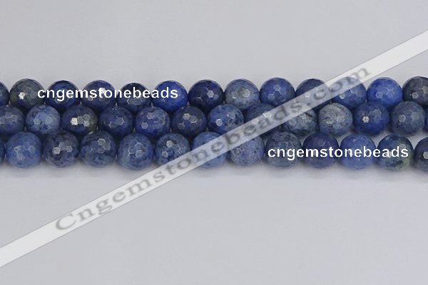 CDU326 15.5 inches 12mm faceted round blue dumortierite beads