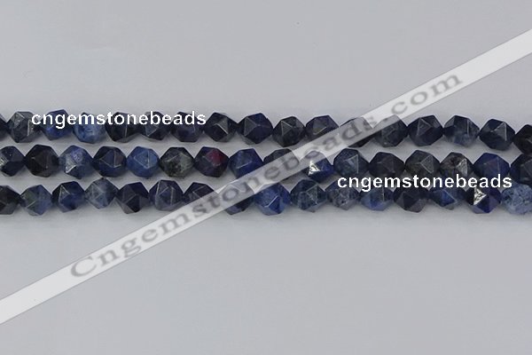 CDU331 15.5 inches 8mm faceted nuggets blue dumortierite beads