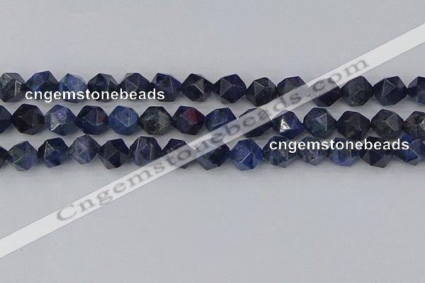 CDU333 15.5 inches 12mm faceted nuggets blue dumortierite beads