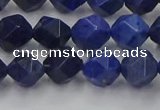 CDU337 15.5 inches 8mm faceted nuggets blue dumortierite beads