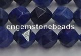 CDU338 15.5 inches 10mm faceted nuggets blue dumortierite beads