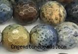 CDU383 15 inches 12mm faceted round dumortierite beads