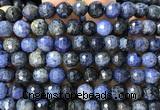 CDU402 15 inches 8mm faceted round dumortierite beads wholesale