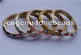 CEB06 5pcs 10mm width gold plated alloy with enamel bangles wholesale