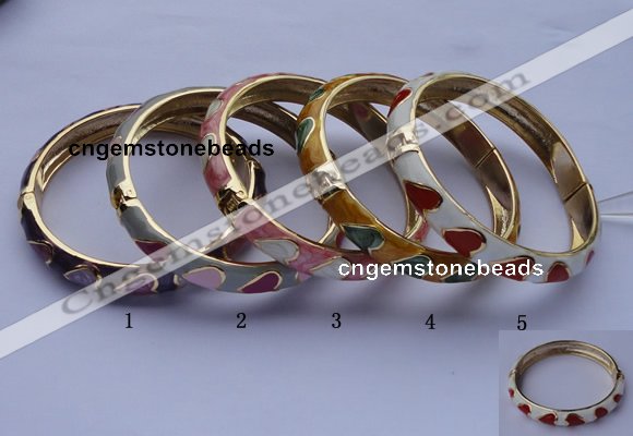 CEB06 5pcs 10mm width gold plated alloy with enamel bangles wholesale