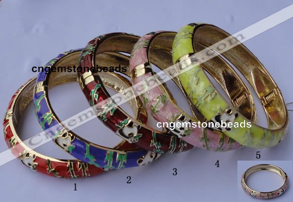 CEB07 5pcs 11.5mm width gold plated alloy with enamel bangles wholesale