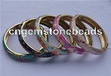 CEB09 5pcs 11.5mm width gold plated alloy with enamel bangles wholesale