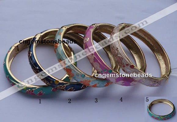 CEB09 5pcs 11.5mm width gold plated alloy with enamel bangles wholesale