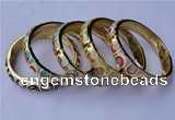 CEB10 5pcs 11.5mm width gold plated alloy with enamel bangles wholesale