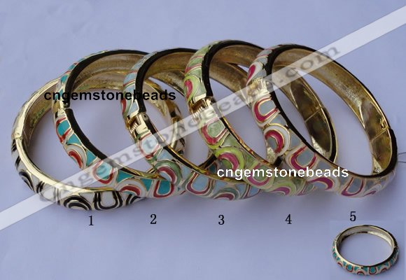 CEB10 5pcs 11.5mm width gold plated alloy with enamel bangles wholesale