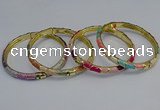 CEB100 6mm width gold plated alloy with enamel bangles wholesale