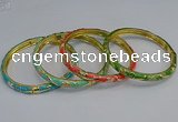 CEB102 6mm width gold plated alloy with enamel bangles wholesale