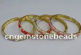 CEB103 6mm width gold plated alloy with enamel bangles wholesale