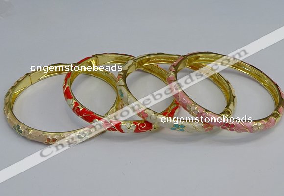 CEB103 6mm width gold plated alloy with enamel bangles wholesale