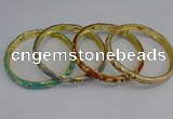 CEB104 7mm width gold plated alloy with enamel bangles wholesale