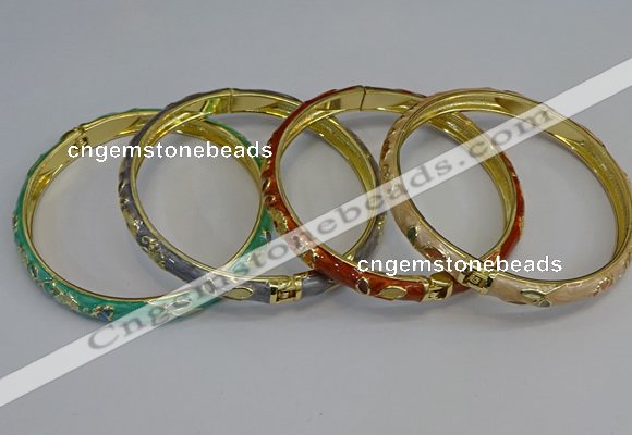 CEB104 7mm width gold plated alloy with enamel bangles wholesale