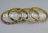 CEB105 7mm width gold plated alloy with enamel bangles wholesale