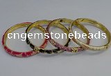 CEB107 7mm width gold plated alloy with enamel bangles wholesale