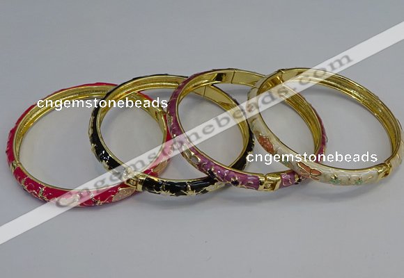 CEB107 7mm width gold plated alloy with enamel bangles wholesale