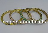 CEB108 7mm width gold plated alloy with enamel bangles wholesale