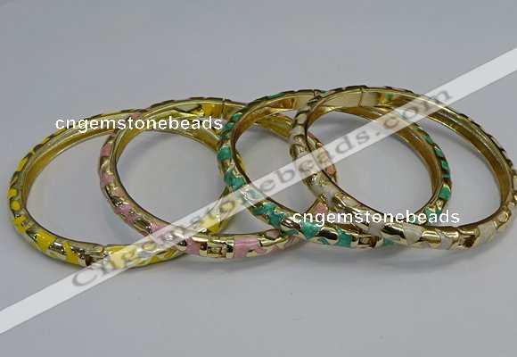CEB108 7mm width gold plated alloy with enamel bangles wholesale