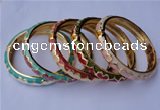 CEB11 5pcs 10mm width gold plated alloy with enamel bangles wholesale