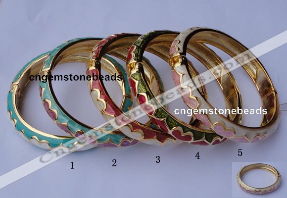 CEB11 5pcs 10mm width gold plated alloy with enamel bangles wholesale