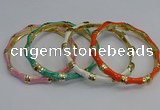 CEB110 6mm width gold plated alloy with enamel bangles wholesale