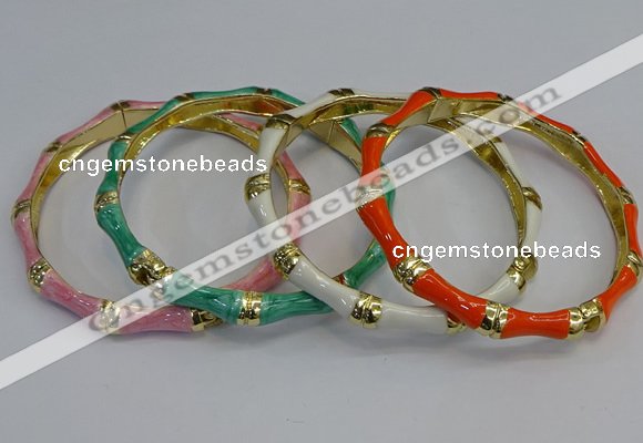 CEB110 6mm width gold plated alloy with enamel bangles wholesale
