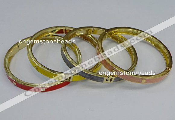 CEB113 7mm width gold plated alloy with enamel bangles wholesale