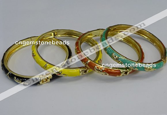 CEB115 7mm width gold plated alloy with enamel bangles wholesale