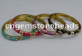 CEB116 7mm width gold plated alloy with enamel bangles wholesale