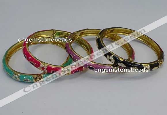 CEB116 7mm width gold plated alloy with enamel bangles wholesale