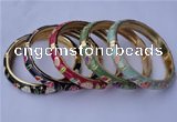 CEB12 5pcs 10mm width gold plated alloy with enamel bangles wholesale