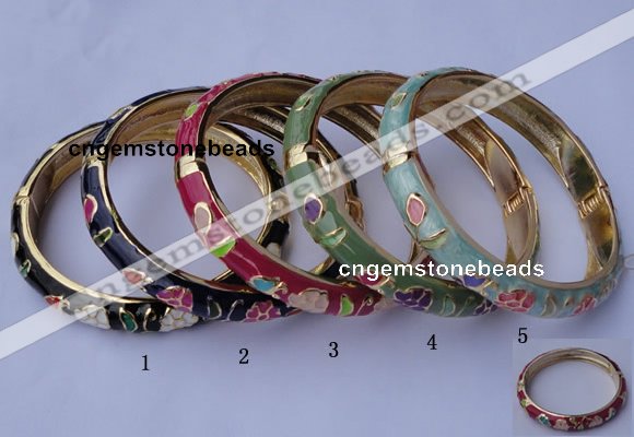 CEB12 5pcs 10mm width gold plated alloy with enamel bangles wholesale