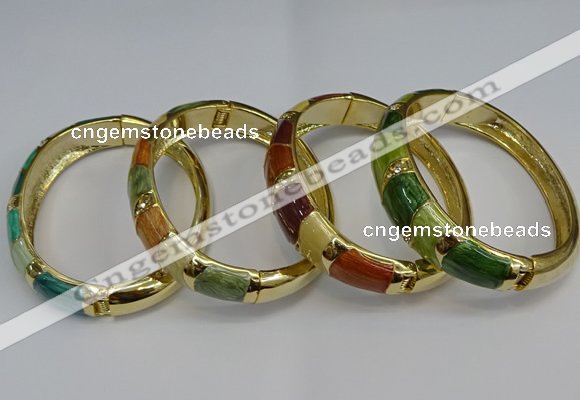 CEB121 16mm width gold plated alloy with enamel bangles wholesale