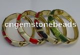 CEB122 16mm width gold plated alloy with enamel bangles wholesale