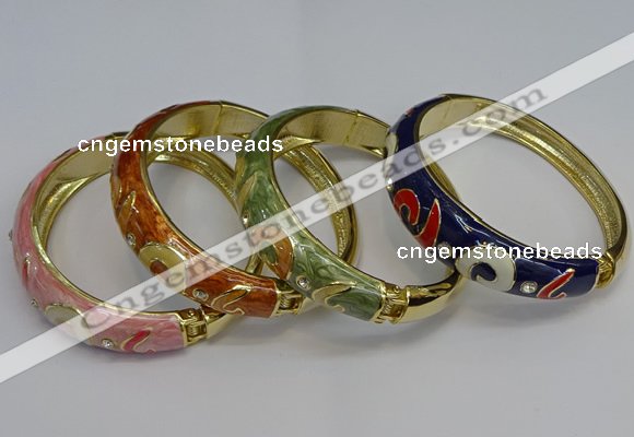 CEB131 16mm width gold plated alloy with enamel bangles wholesale