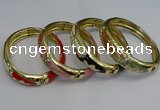 CEB132 16mm width gold plated alloy with enamel bangles wholesale